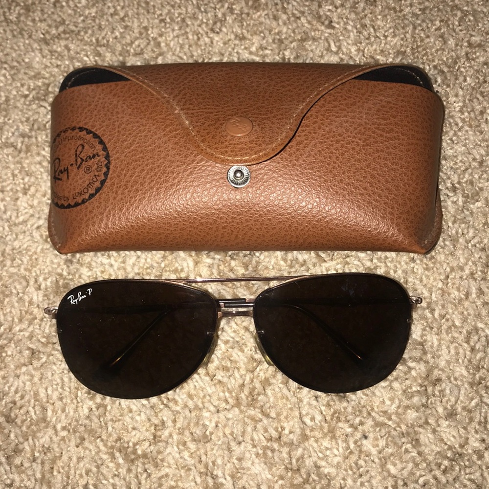 REAL POLARIZED RAY BAN BROWN AVIATOR STYLE